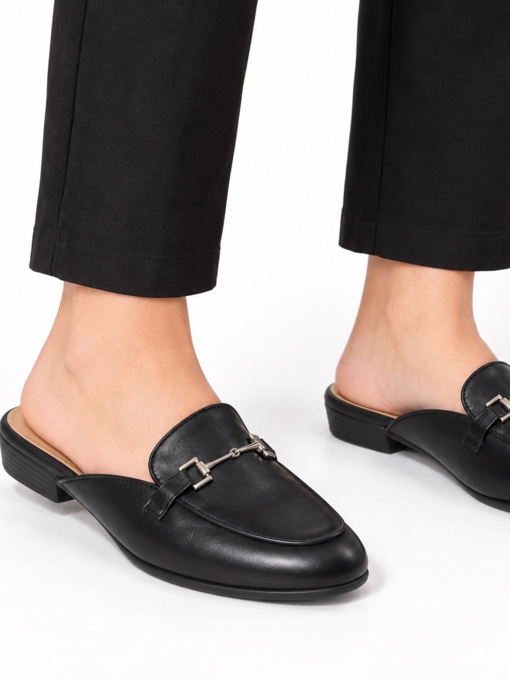Torrid Vintage Y2K Black Leather Comfort Slip On Loafer Mules Women’s Size 7